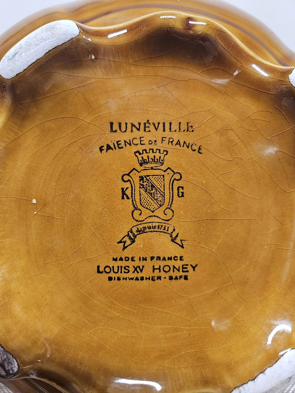 Lunèville‎ Faience De France Serving Dish - Louis XV Honey Glaze